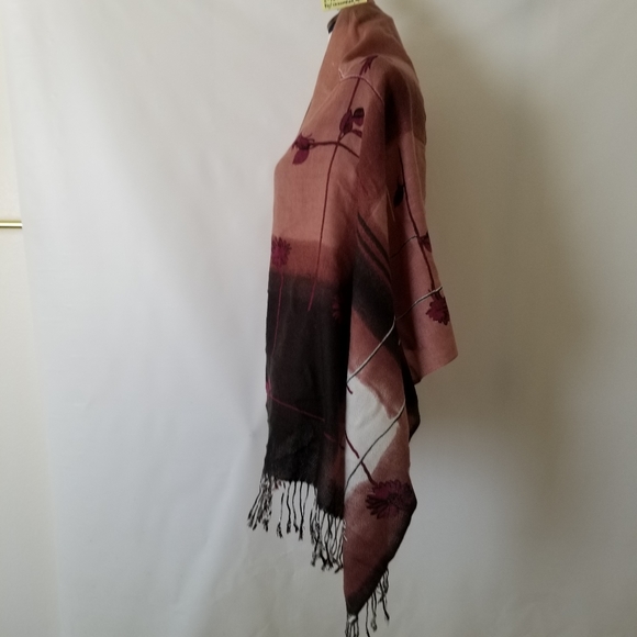 #1059 Cashmere Silk Beige Brown Pashmina Shawl - Picture 6 of 11